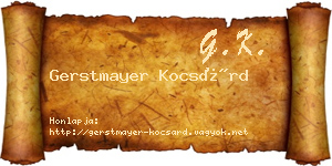Gerstmayer Kocsárd névjegykártya